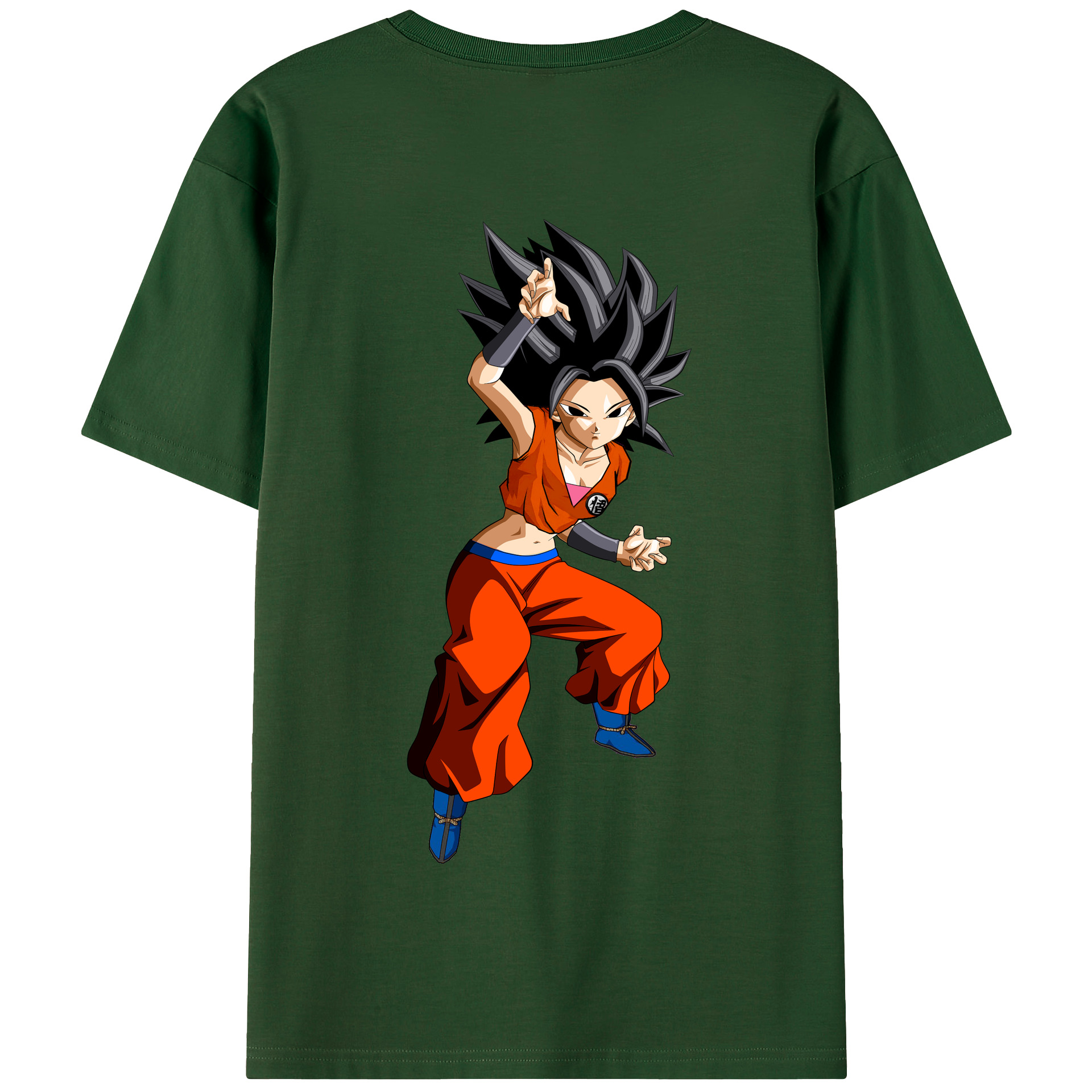 （画像用） ドラゴンボール カリフラ DRAGON BALL Caulifla 綿100％半袖Tシャツ（背面プリント）